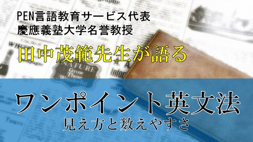 ワンポイント英文法  見え方と数えやすさ